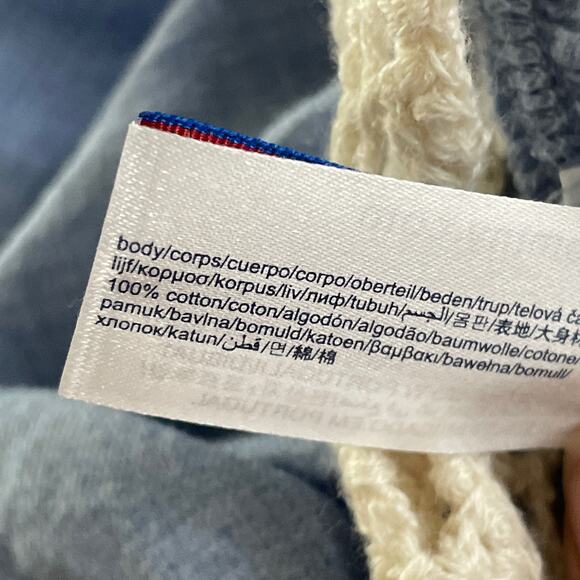 Tommy Hilfiger Crochet Chambray Dress Sleeveless Open Back Blue Ivory SZ Medium - Picture 8 of 12